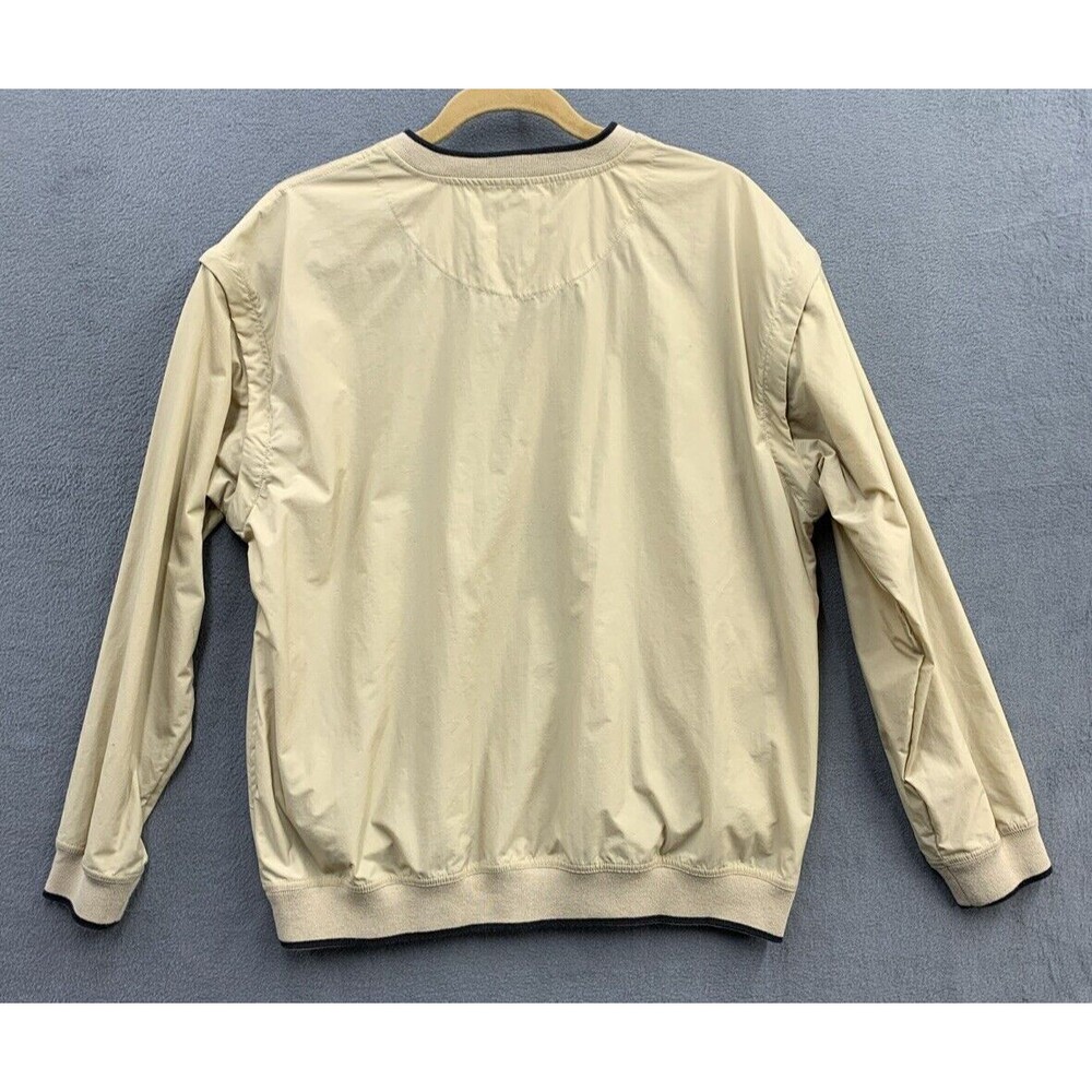 Scandia Woods V Neck Pullover Windbreaker Shirt Vesy Men Small Beige Zip Sleeves - Picture 3 of 14